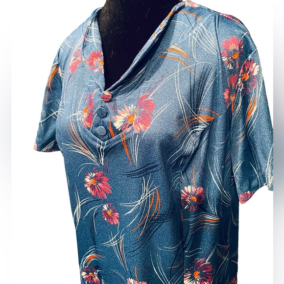 Ms Lea Casuals Vintage 70s Plus Eclectic Boho Hippie Whimsical Floral Midi Dress - Picture 2 of 7